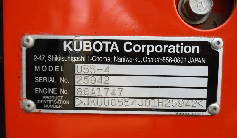 
								2016 KUBOTA U55-4 Excavator full									