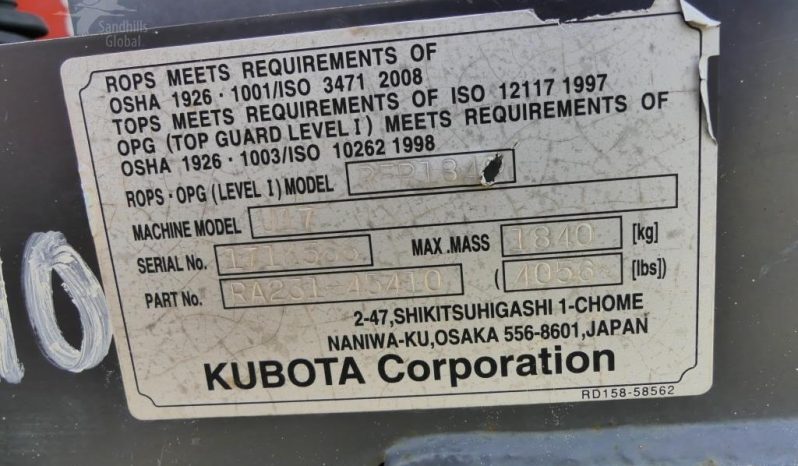 
								2018 KUBOTA U17 Excavator full									