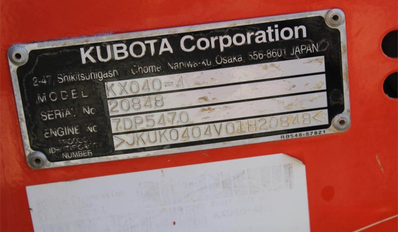 
								2013 KUBOTA KX040-4 Excavator full									